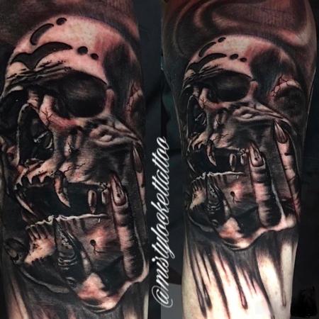 tattoos/ - Black and grey skull - 132218